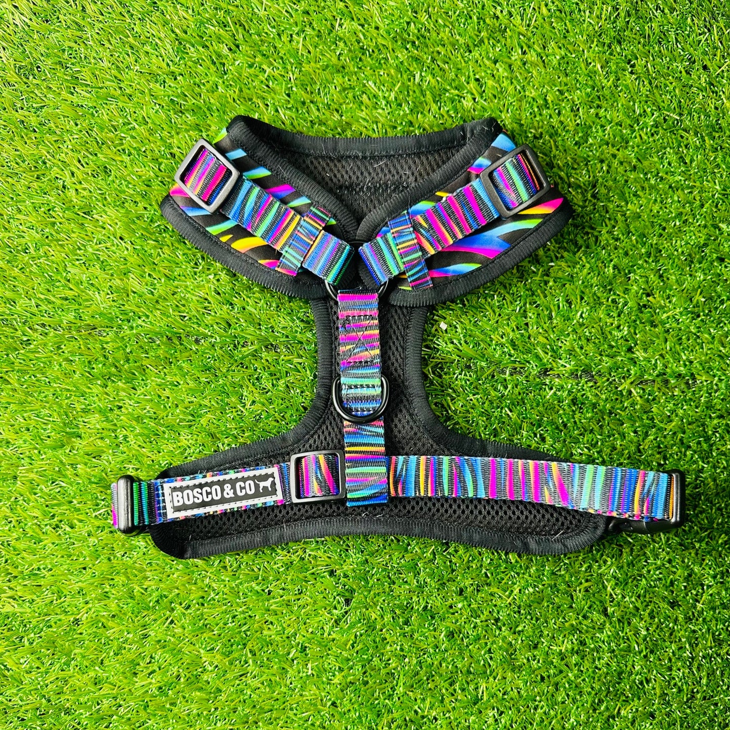 colourful-unicorn-dog-harness-bosco-and-co