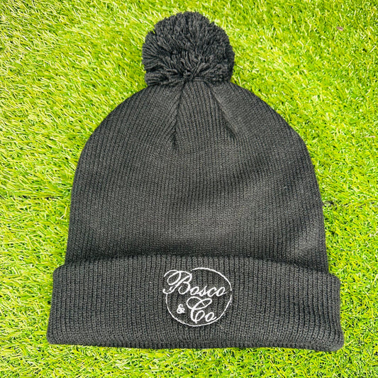 POM POM BEANIE- Black  B&C