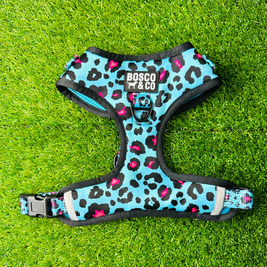 Padded Adjustable Dog Harness: Leopard