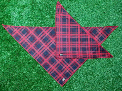 Bosco & Co Cooling Bandana: Black & Red Tartan
