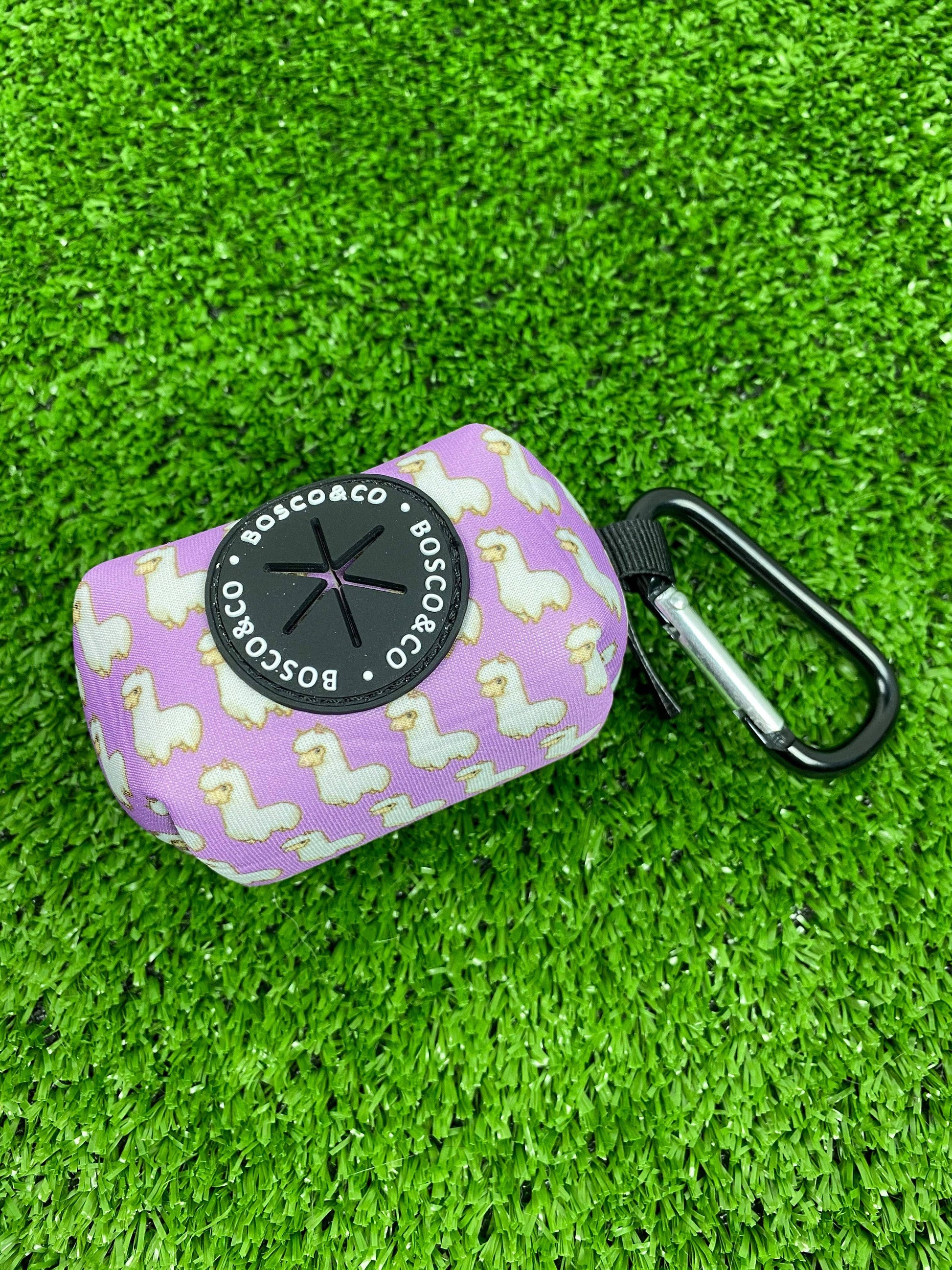 DOG POOP BAG HOLDER: Pink Alpaca