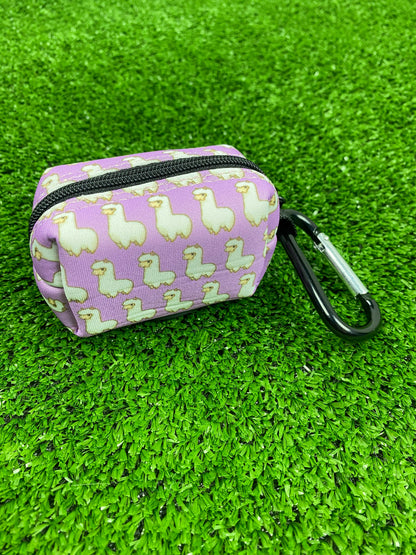 DOG POOP BAG HOLDER: Pink Alpaca