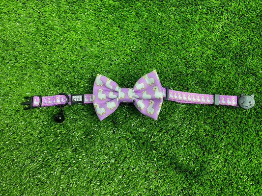 Cat Bow Tie Collar - Pink Alpaca