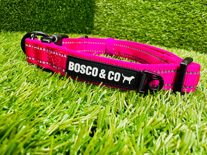 Bosco & Co plain pink collar