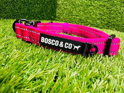 Bosco & Co plain pink collar